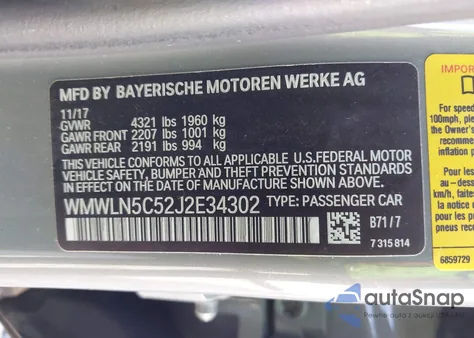 2018 Mini Clubman Cooper z USA, uszkodzony, nr VIN WMWLN5C52J2E34302